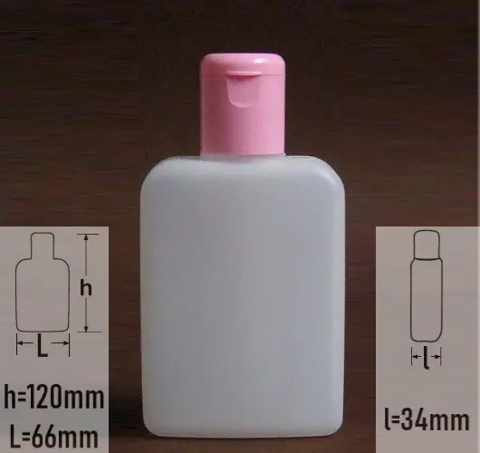 Sticla plastic 150ml culoare natur cu capac flip-top roz